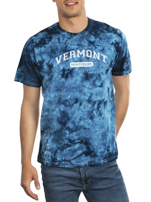 Montpelier Vermont Tie Dye Tee -SmartPrintsInk Designs