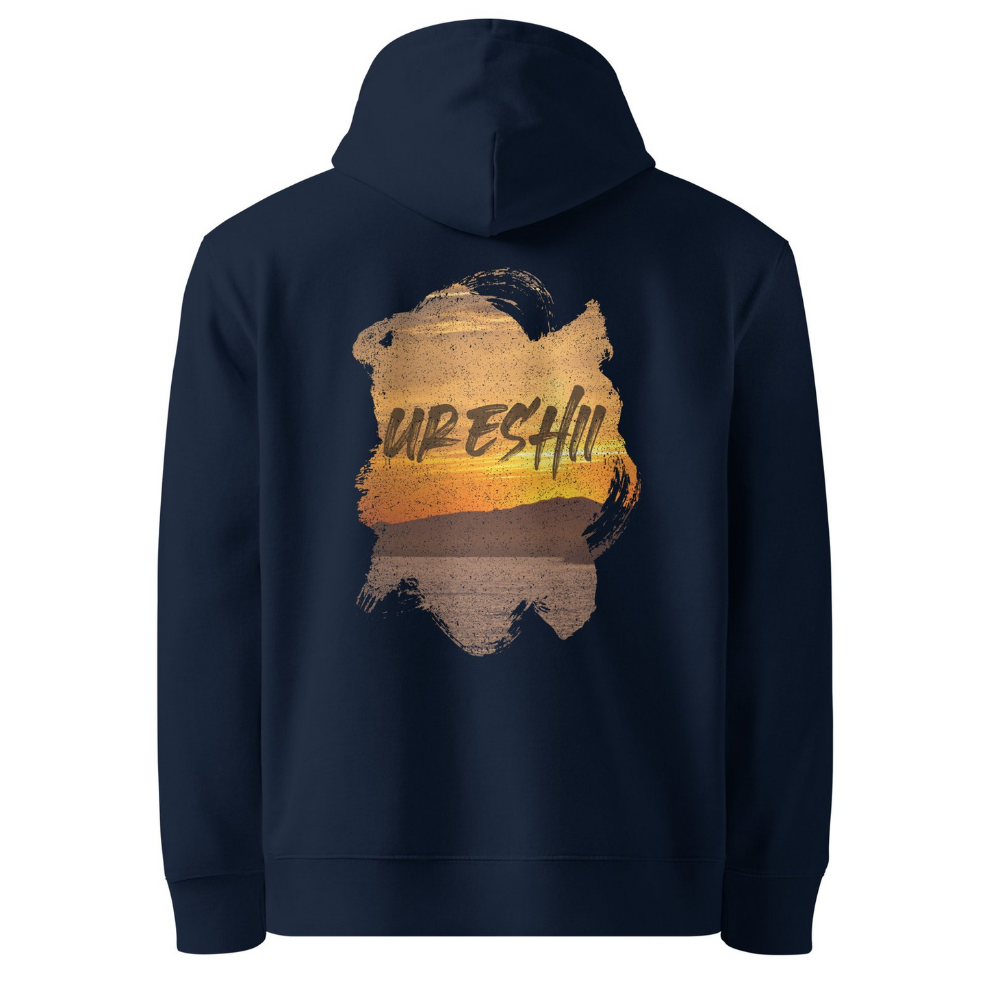 Ureshii Organic Cotton Hoodie – Unisex Sunset Happiness Design | GOTS Certified Eco-Friendly