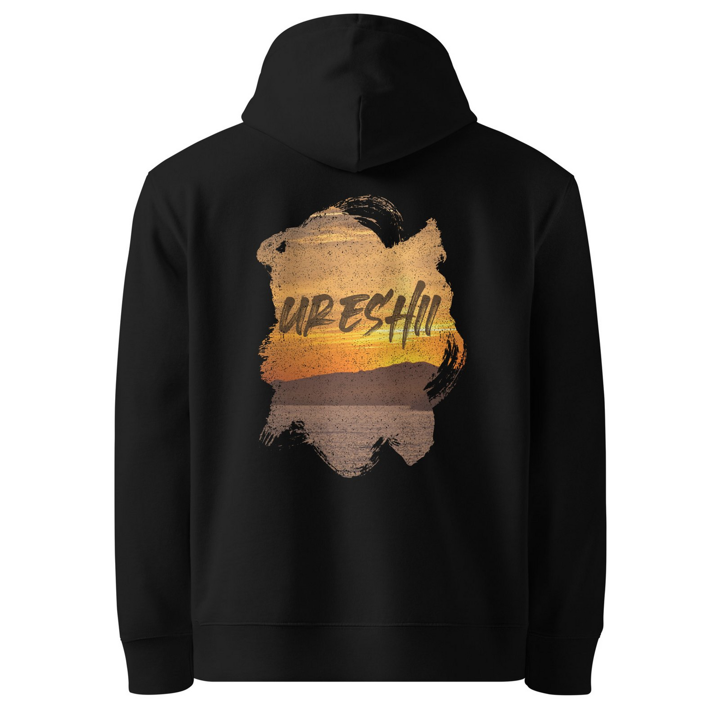 Ureshii Organic Cotton Hoodie – Unisex Sunset Happiness Design | GOTS Certified Eco-Friendly