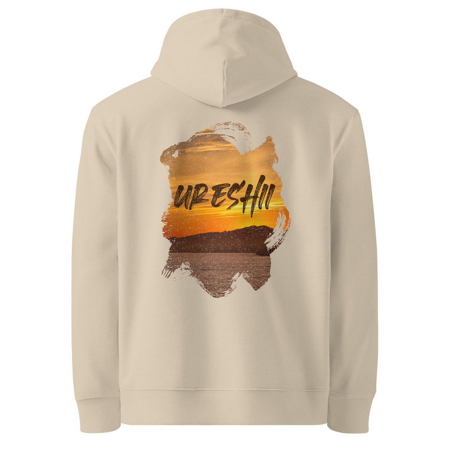 Ureshii Organic Cotton Hoodie – Unisex Sunset Happiness Design | GOTS Certified Eco-Friendly